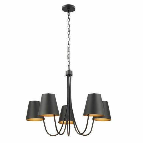 5-Light Chandelier in Matte Black by Meridian