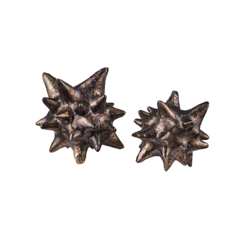 Jacks Object Set of 2 in Antique Brass by Currey & Company