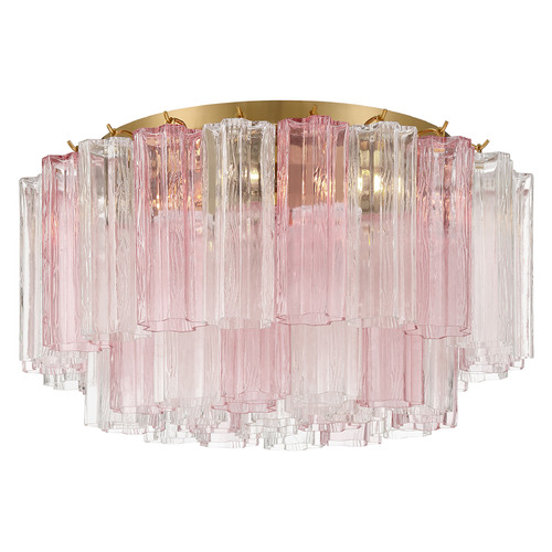 Crystorama Lighting Addis Aged Brass Flushmount Light