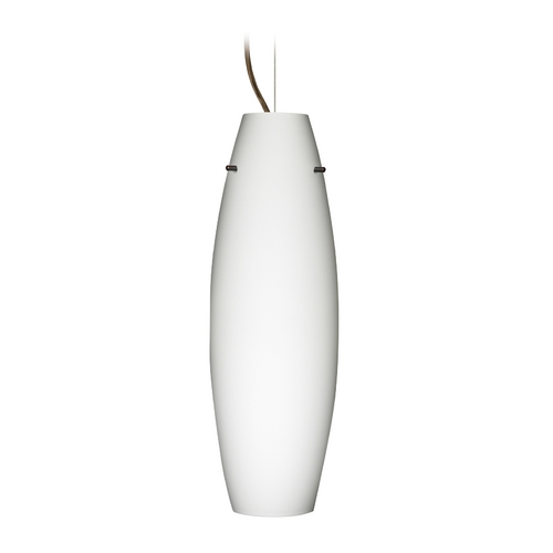 Modern Pendant Light White Glass Bronze by Besa Lighting