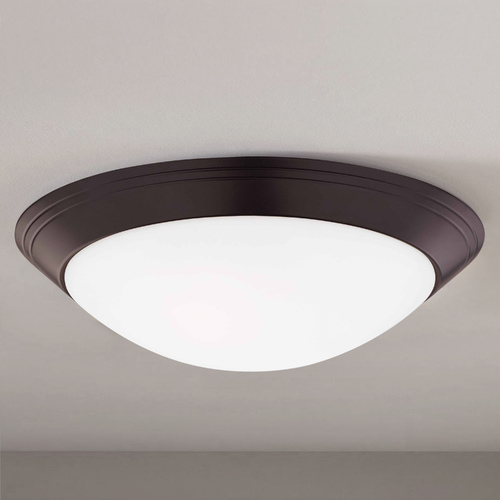 Design Classics Lighting Bronze Flush Mount Ceiling Light 14-Inch Wide 1014-30/W