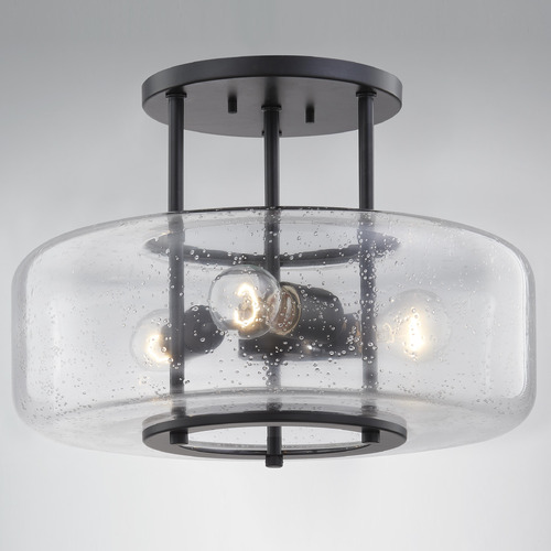 Musique 16-Inch Semi-Flush Mount in Matte Black by Design Classics