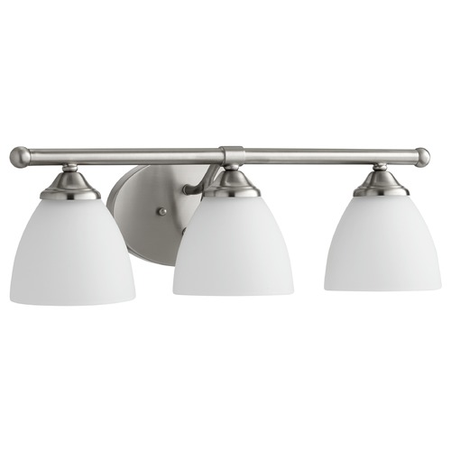 Brooks Satin Nickel Bathroom Light by Quorum Lighting