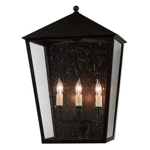 Bening 22.25-Inch Outdoor Wall Light in Midnight by Currey & Company