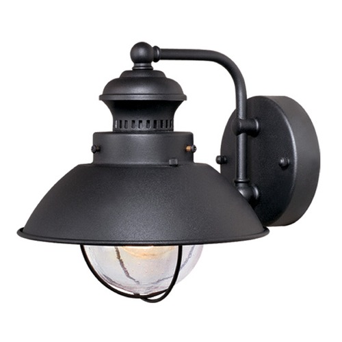 Seeded Glass Outdoor Wall Light Black by Vaxcel Lighting