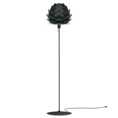 UMAGE Black Torchiere Lamp with Anthracite Black Metal Shade 2130_4038