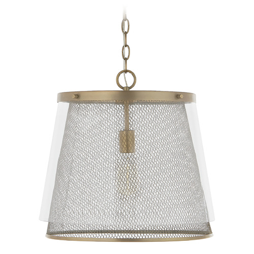 Capital Lighting Abbott 16.25-Inch Pendant in Aged Brass by Capital Lighting 332312AD