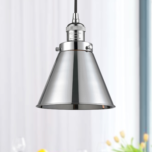 Innovations Lighting Innovations Lighting Appalachian Polished Chrome Mini-Pendant Light with Conical Shade 201C-PC-M13-PC