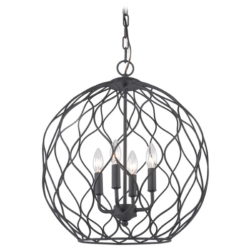 Matteo Lighting Parisian Mesh Matte Black Pendant by Matteo Lighting C54404MB