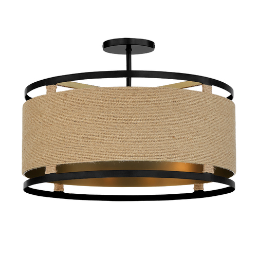 Windward Passage 20.5-Inch Semi-Flush in Coal & Brass by Minka Lavery