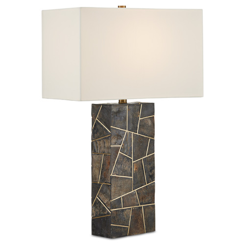 Currey and Company Carina Natural / Brass Table Lamp with Rectangle Shade