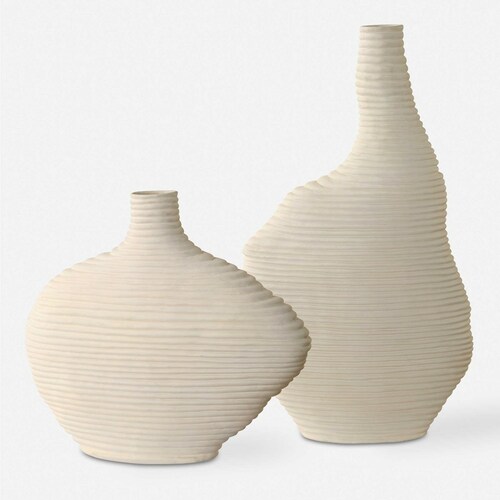 Uttermost Lighting The Uttermost Company Grace Feyock Duostacked Matte White Vase 18140