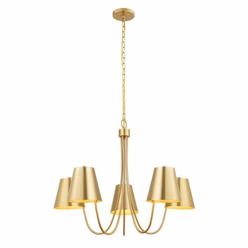 5-Light Chandelier in Natural Brass by Meridian