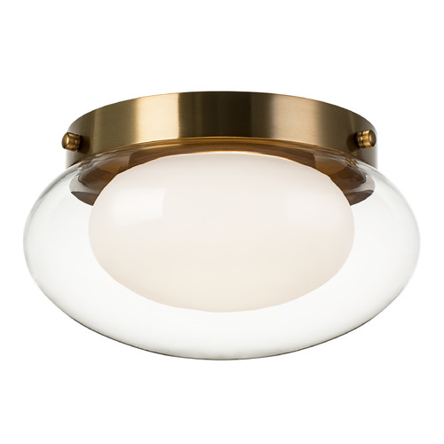 Matteo Lighting Caspian Aged Gold Brass LED Flushmount Light