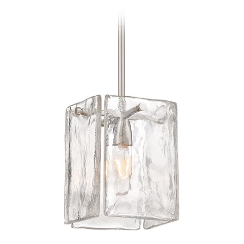 Designers Fountain Lighting Designers Fountain Madison Square Satin Platinum Mini-Pendant Light with Square Shade 89030-SP