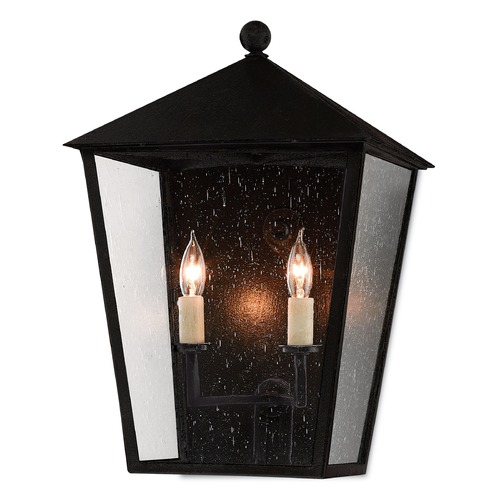 Bening 17.75-Inch Outdoor Wall Light in Midnight by Currey & Company
