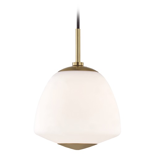 Mitzi by Hudson Valley Mitzi By Hudson Valley Jane Aged Brass Pendant Light with Bowl / Dome Shade H288701S-AGB