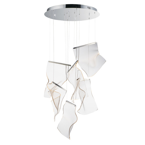 Rinkle 6-Light LED Multi Pendant in Polished Chrome by ET2 Lighting