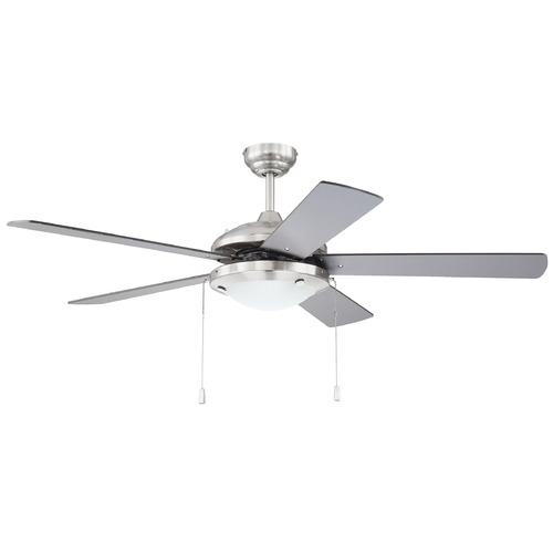 Nikia 52-Inch Damp LED Fan in Brushed Nickel by Craftmade Lighting
