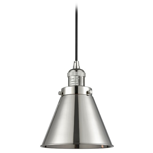 Innovations Lighting Innovations Lighting Appalachian Polished Nickel Mini-Pendant Light with Conical Shade 201C-PN-M13-PN