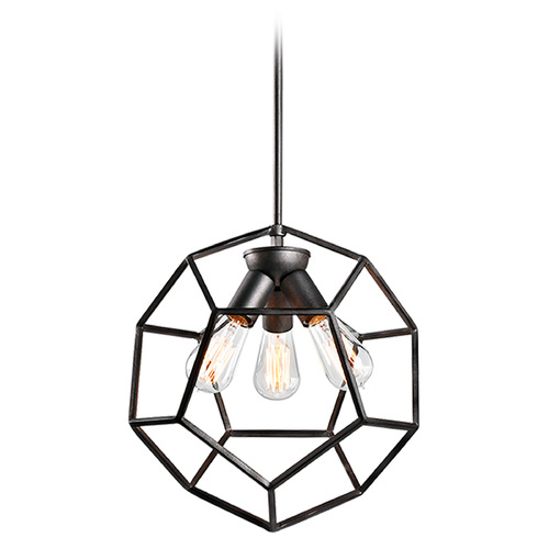 Matteo Lighting Matteo Lighting Geometry Series Rusty Black Pendant Light C54603RB