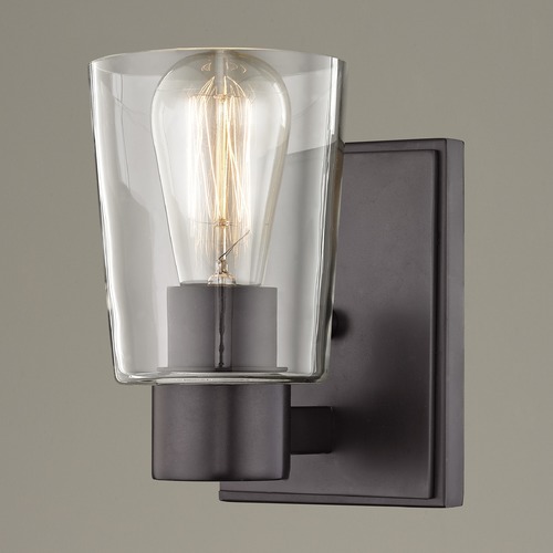 Clear Glass Sconce Bronze