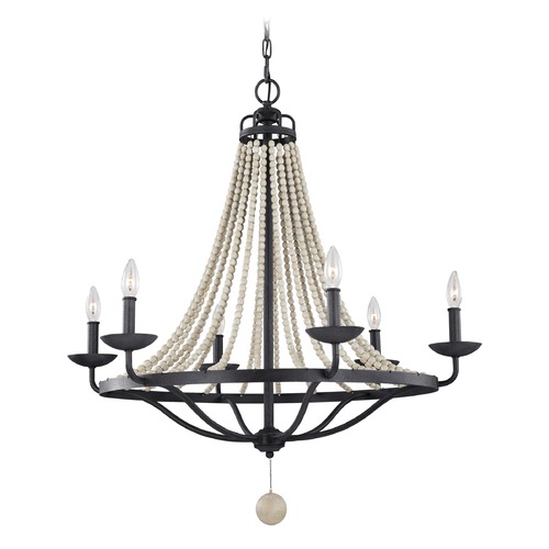 Nori 6-Light Chandelier in Zinc & Driftwood Grey by Visual Comfort Studio