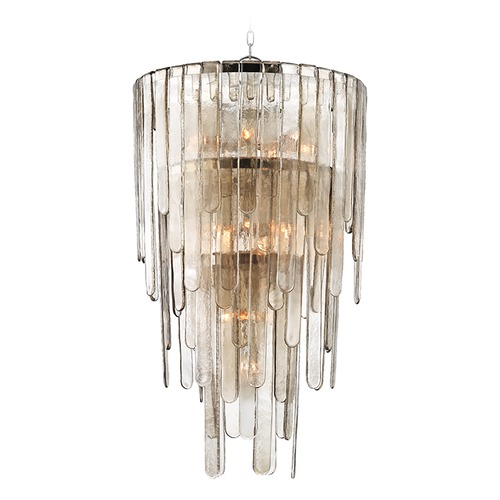 Fenwater Polished Nickel Pendant with Abstract Shade by Hudson Valley Lighting