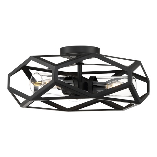 Zemi Black Semi-Flush Mount by Satco Lighting
