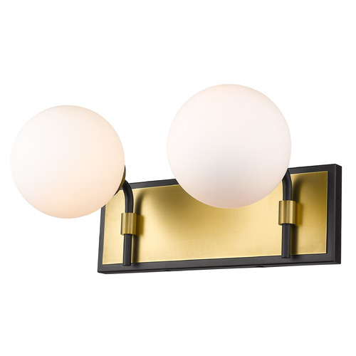 Z-Lite Parsons Matte Black & Olde Brass Bathroom Light by Z-Lite 477-2V-MB-OBR