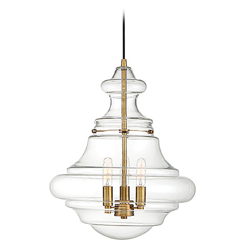 Meridian 15-Inch Pendant in Natural Brass by Meridian M70058NB