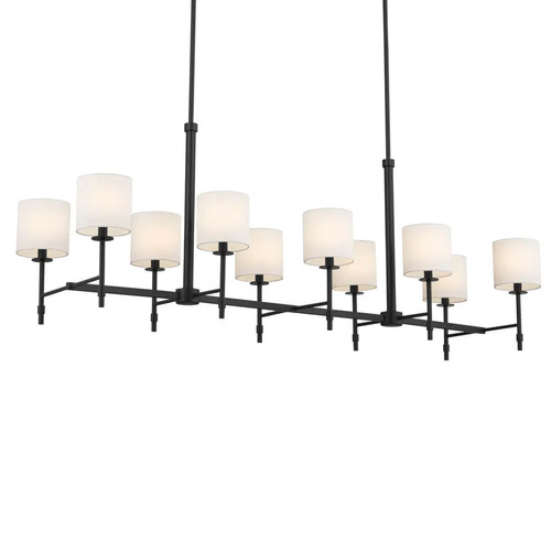 Ali 10-Light Linear Chandelier in Black by Kichler Lighting