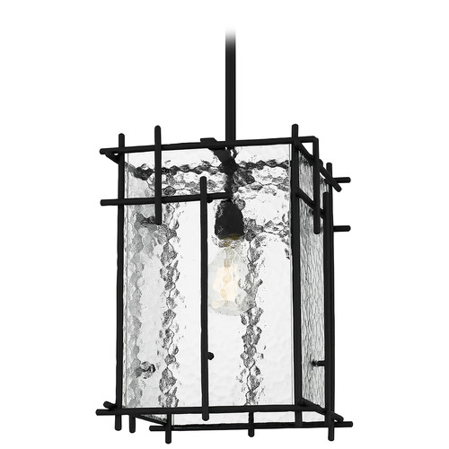 Quoizel Lighting Daphne Matte Black Pendant Light with Rectangle Shade