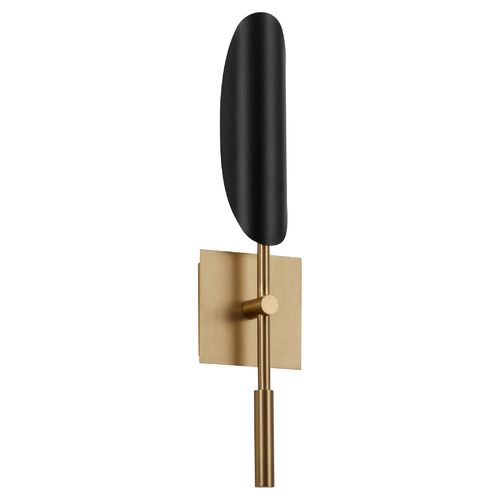 Pivot 3CCT LED Wall Sconce in Black & Aged Brass by Oxygen Lighting