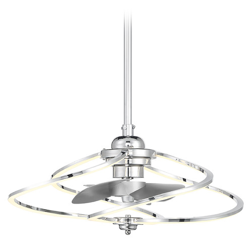Savoy House Lighting Hydra Polished Chrome LED Ceiling Fan with Light