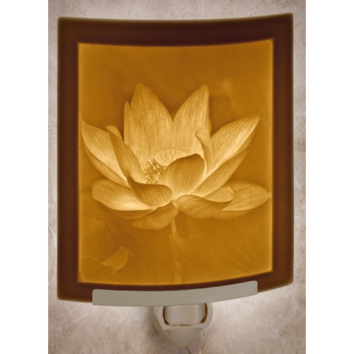 Porcelain Garden Lighting Lotus Flower Curved Panel Lithophane Nightlight by Porcelain Garden Lighting NR271