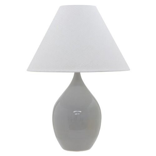 Scatchard Stoneware Gray Gloss Table Lamp by House of Troy Lighting