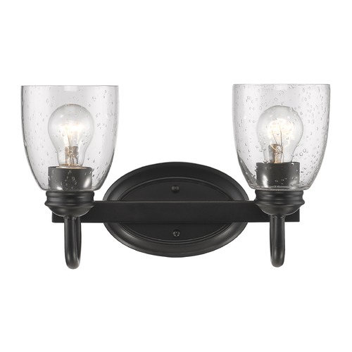 Parrish 2-Light Bath Light in Black by Golden Lighting