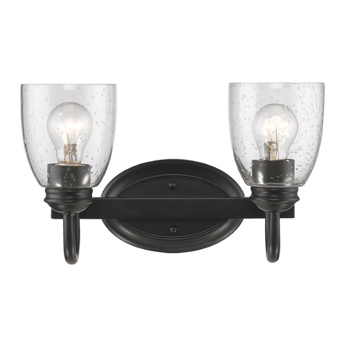 Golden Lighting Parrish 2-Light Bath Light in Black by Golden Lighting 8001-BA2 BLK-SD