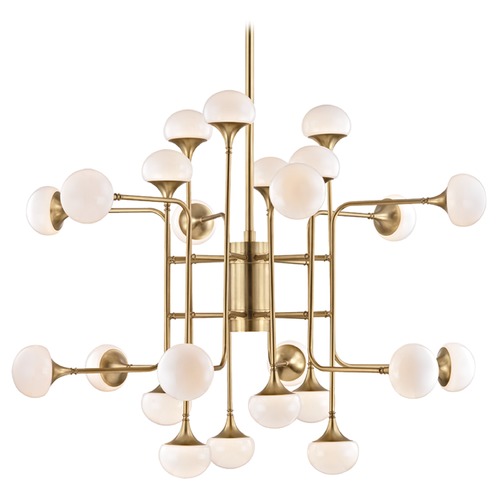 Fleming 24-Light Chandelier in Aged Brass by Hudson Valley Lighting