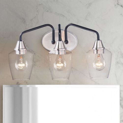 Goblet Black & Satin Nickel Bathroom Light by Maxim Lighting