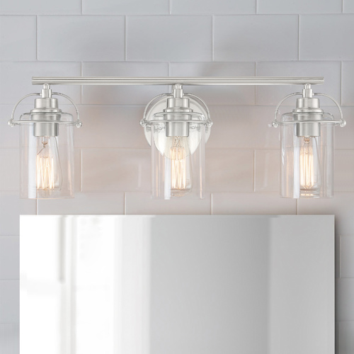 Quoizel Lighting Emerson Brushed Nickel 3-Light Bathroom Light by Quoizel Lighting EMR8603BN