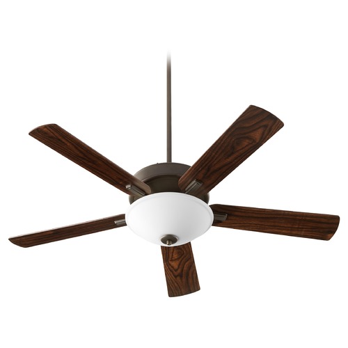 Premier 52-Inch LED Fan in Oiled Bronze with Walnut/Weathered Oak by Quorum Lighting