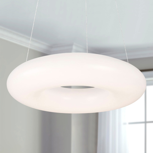 Modern White LED Pendant with White Shade 3000K 1200LM by Kuzco Lighting