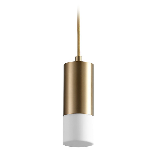 Magneta Small Acrylic LED Pendant in Aged Brass by Oxygen Lighting