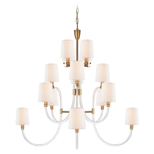 Visual Comfort Signature Collection Julie Neill Clarice Chandelier in Crystal & Brass by Visual Comfort Signature JN5030CGABL