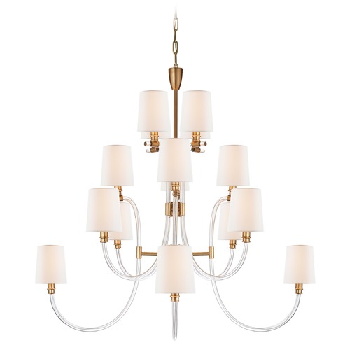 Julie Neill Clarice Chandelier in Crystal & Brass by Visual Comfort Signature