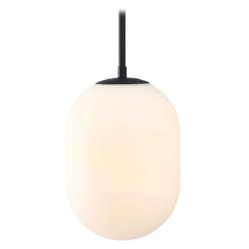 Designers Fountain Noor Matte Black Mini-Pendant Light with Oblong Shade