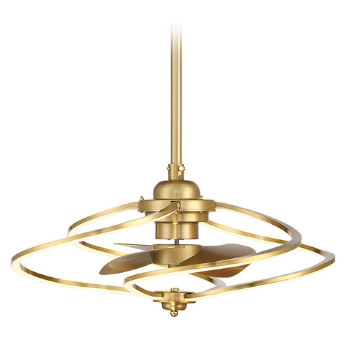 Savoy House Lighting Hydra Warm Brass LED Ceiling Fan with Light