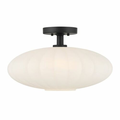 18-Inch Wide Semi-Flush Mount in Matte Black by Meridian